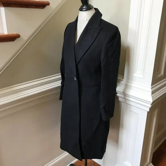 NWT JCREW Mirabelle Top Coat Womens 6 Black Italian Wool Cashmere BM546 NEW - Picture 7 of 16